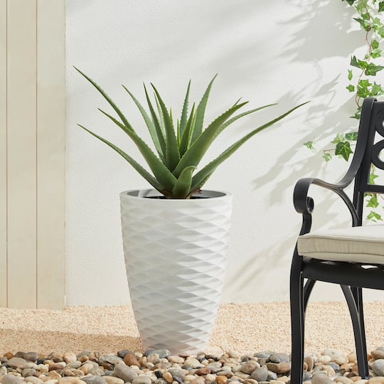 Glitzhome® 19" Eco-Friendly Oversized Tall Round Diamond Planters